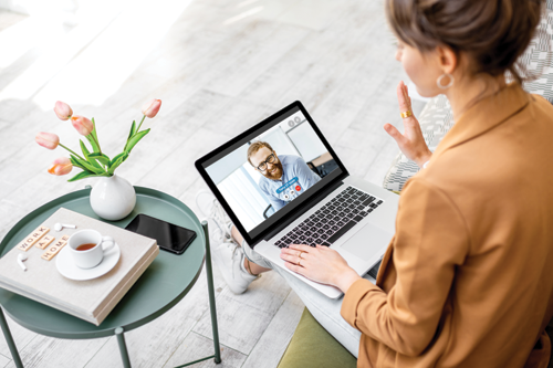 Business women having a video call