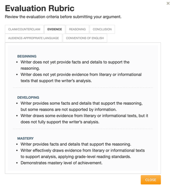 ThinkCERCA Evaluation Rubric